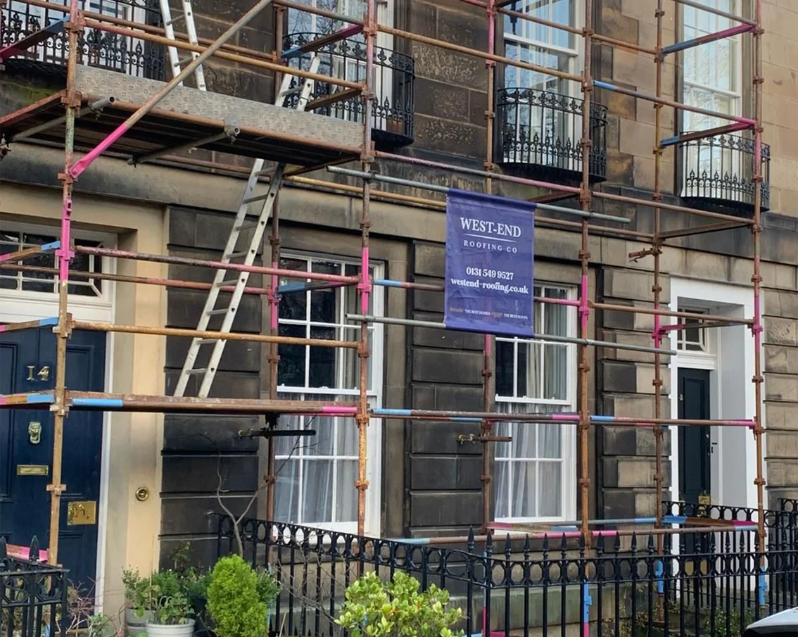 Roofing Services in Edinburgh in Palmerston Place by https://westend-roofing.co.uk/